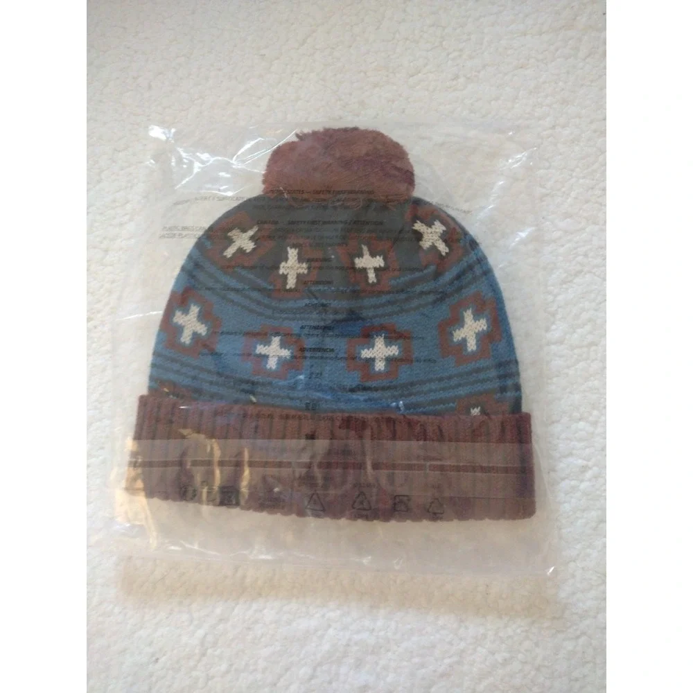 Smartwool‎ Fleece Lined Paths Beanie Unisex deep Navy Path Crossed Wool Merino